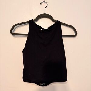 ALO Yoga Black High-Neck Crop Top